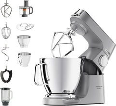 Kenwood Titanium Chef Baker XL - keukenmachine 1200W 7L+5L, geïntegreerde weegschaal, LightLift-roerarm, zilver •