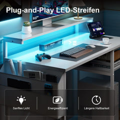 Bureau - Computertafel - Computerbureau - 120x48 cm - Wit
