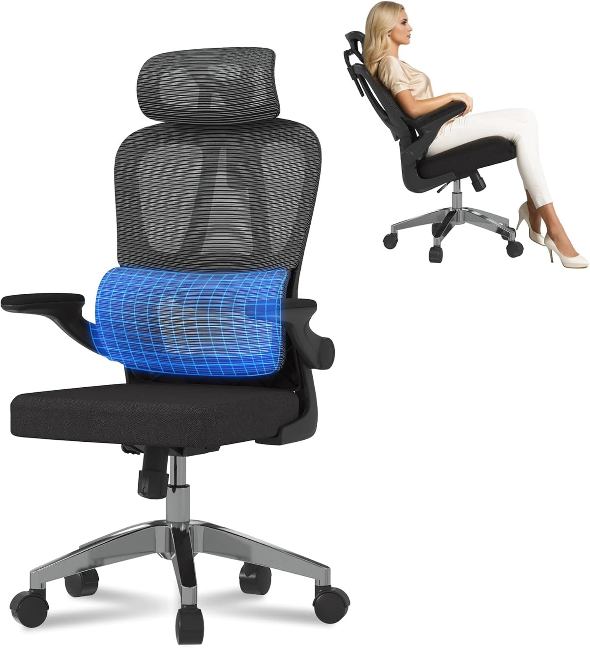 Ergonomische Bureaustoel -  Office Chair - Gamestoel - Volwassenen - Zwart - FLEXISPOT