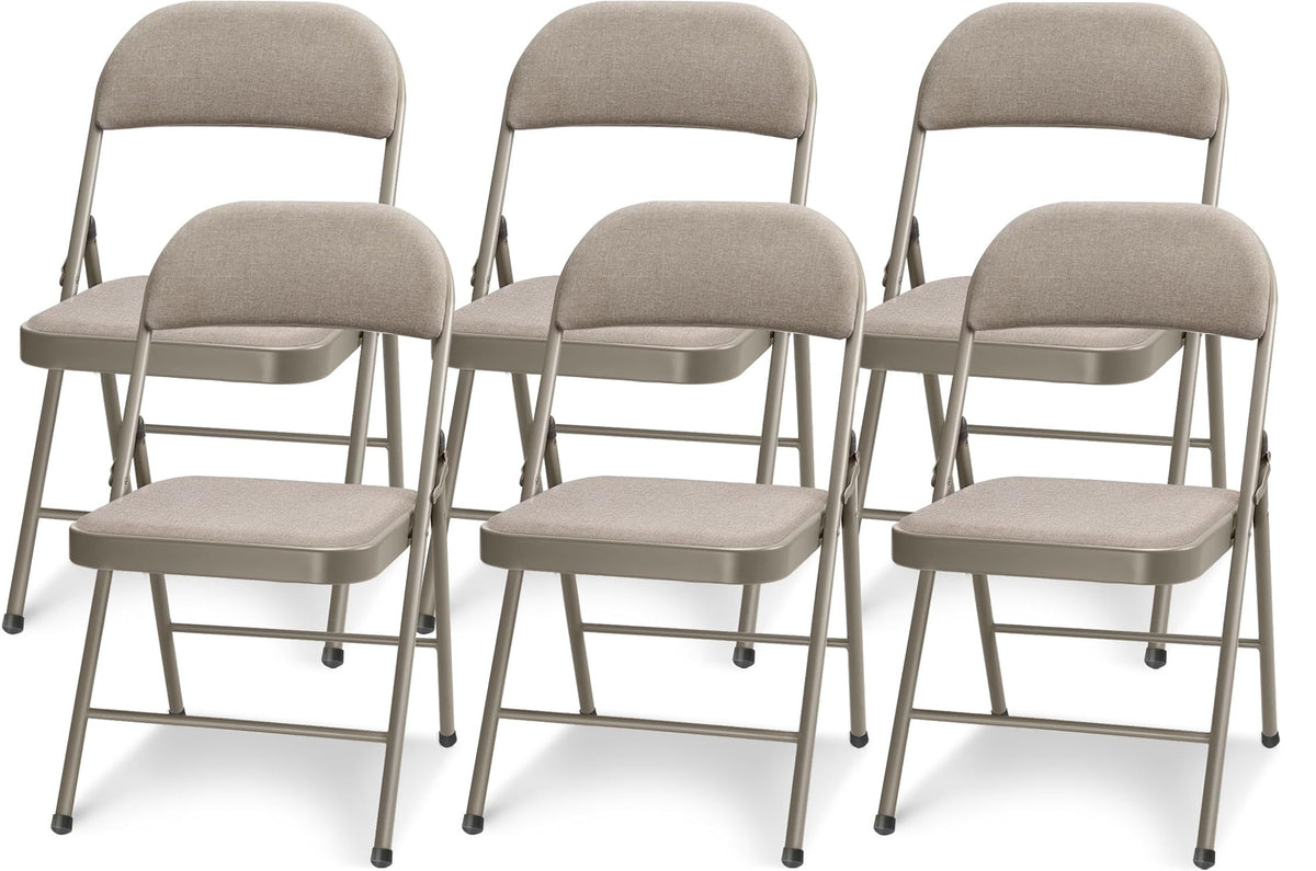 Klapstoelen - Vouwstoelen - Set van 6 - Eettafelstoelen - Kaki