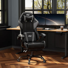 Ergonomische Bureaustoel -  Office Chair - Gamestoel - Volwassenen - Zwart/Grijs - HLDIRECT •