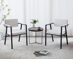 Eetkamerstoelen - Set van 2 - Met armleuning - Beige - Wahson