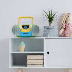 Blaupunkt B 120 Boombox met cd-speler voor kinderen, draagbare cd-speler met radio en USB, MP3-weergave, kinderradio met cd-hoofdtelefoonaansluiting, draagbare cd-speler voor kinderkamer en reizen •