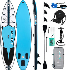 FunWater Stand Up Paddle Board Opblaasbaar Surfboard SUP Complete Paddleboard Accessoires Verstelbaar Paddleboard, Pomp, Reisrugzak, Draagriem, Waterdichte Tas, Paddleboard voor Volwassenen