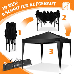 KESSER® Partytent - 3x3m - Paviljoen - Easy Up - Zwart