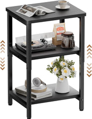 Nachtkastje - Bijzettafel - Opbergkastje - 60x30x37 cm - Zwart - HLOLONE