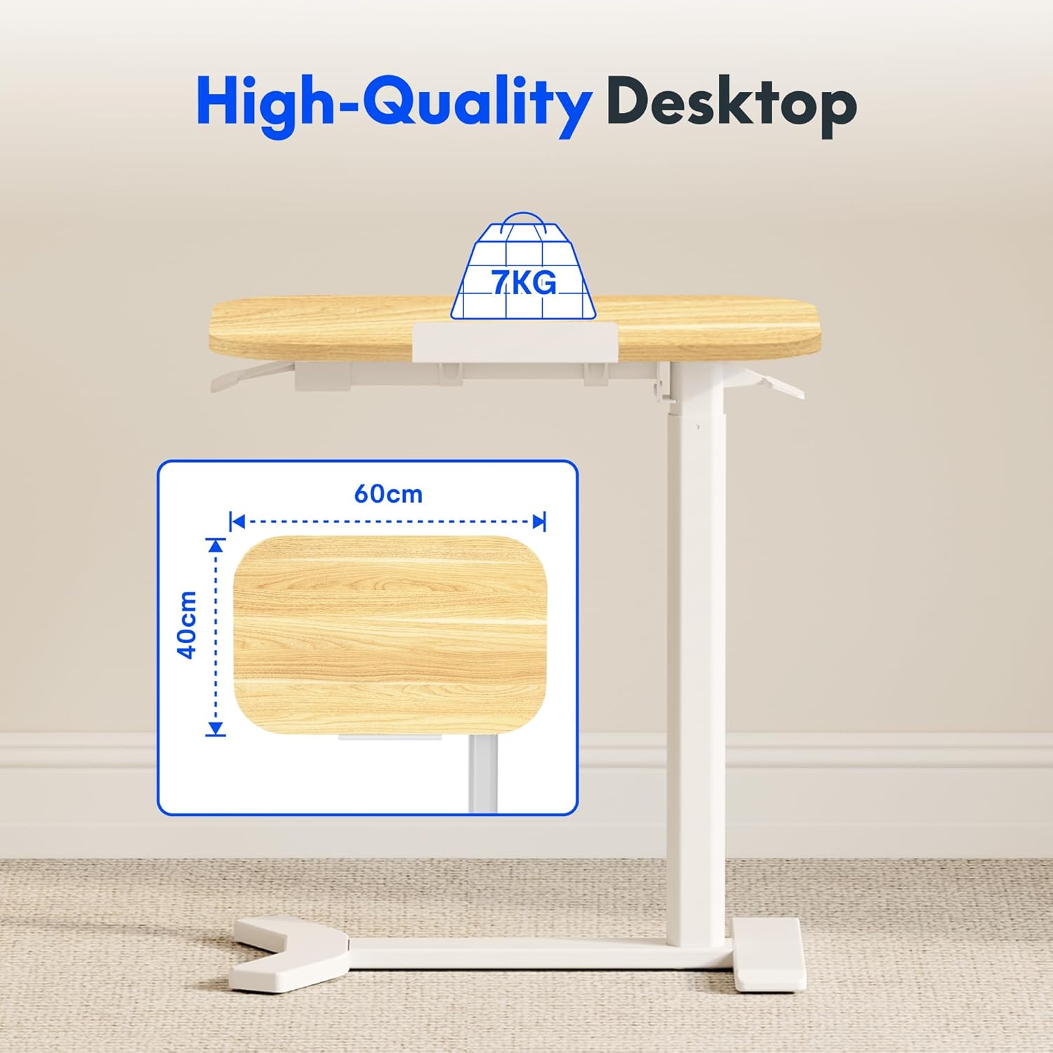 FLEXISPOT Bijzettafel H5 - flexibele laptoptafel en bedtafel met kantelbaar tafelblad, in hoogte verstelbaar en mobiel, ideaal voor bank, bed & leesuren (esdoorn)