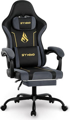 Symino Ergonomische Gaming stoel – Draaibaar, Verstelbaar/zwart-grijs