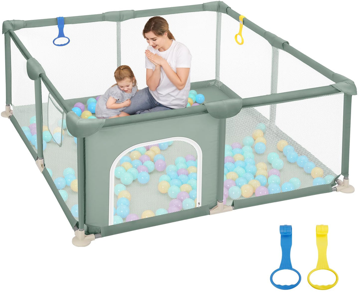 Grondbox - Baby box - Kinderbox - Babybox - Speelbox - 124x124 cm - Groen - Dripex