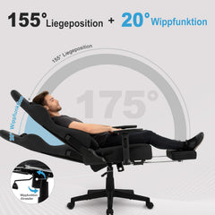 Ergonomische Bureaustoel - Office Chair - Gamestoel - Volwassenen - Zwart - Symino - DMP-01