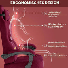 Ergonomische Bureaustoel - Office Chair - Gamestoel - Volwassenen - Rood - Ferghana