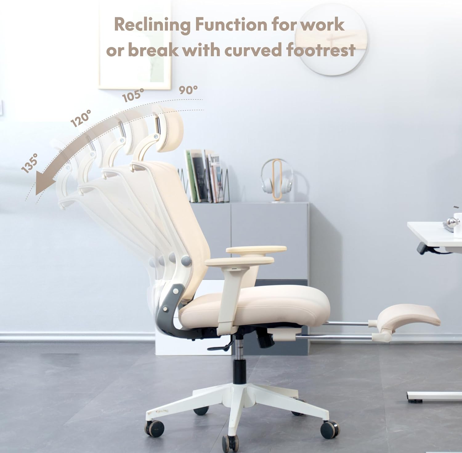 Ergonomische Bureaustoel -  Office Chair - Gamestoel - Volwassenen - Wit - FLEXISPOT