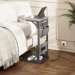 Laptoptafel - Bijzettafel - Verstelbaar - 70x40x30 - Grijs - HLDIRECT