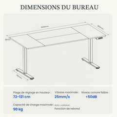Zit sta bureau - Elektrisch - Verstelbaar - 200x80cm - QB2W - FLEXISPOT