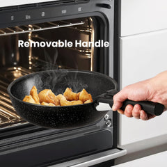 Pannenset inductie - Pannen - Kookpotten - 12 delig - Zwart