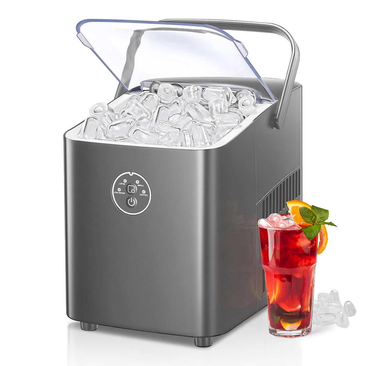 IJsblokjesmachine – 14kg/24 uur – IJsmachine - IJsblokjesmaker - Zilver - FOHERE