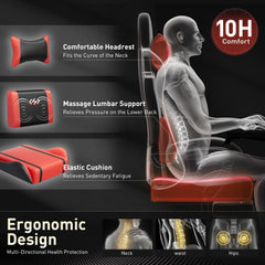Ergonomische Bureaustoel -  Office Chair - Gamestoel - Volwassenen - Zwart/Rood- HLDIRECT