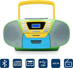 Blaupunkt B 120 Boombox met cd-speler voor kinderen, draagbare cd-speler met radio en USB, MP3-weergave, kinderradio met cd-hoofdtelefoonaansluiting, draagbare cd-speler voor kinderkamer en reizen •