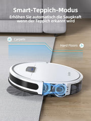 HONITURE Stofzuigerrobot, G20 robotstofzuiger met dweilfunctie, 4000 Pa, vegen, zuigen, dweilen, 3-in-1 robotstofzuiger, ideaal voor dierenharen, tapijten en harde vloeren, spraak- en •