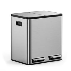 Prullenbak - Afvalbak - Vuilnisbak - 30 Liter - Zilver - Vonhaus