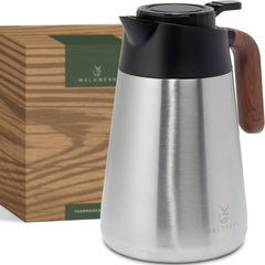 WALDWERK Thermoskan (1,5 L) - koffiepot van dubbelwandig 304 roestvrij staal - isoleerkan met druppelvrije schenktuit - koffiepot Thermo