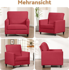 Fauteuil met armleuning - Relaxfauteuil - Relaxstoel -Rood - COMHOMA