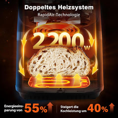 Airfryer XXL - heteluchtfriteuse - 8.8L - 2200W - Zwart