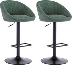 Barkrukken set van 2 - Barstoel met rugleuning - Barkruk - Barstoelen - Groen - Ya-Home