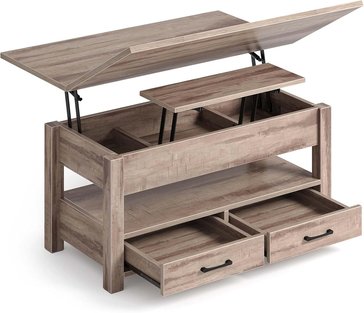 Salontafel met opbergruimte - Koffietafel - 100x50 cm - Kameelbruin - Rolanstar