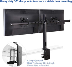 Monitor arm - 2 schermen - Draai, Kantel en Zwenkbaar - Zwart - D1DP - Fleximounts