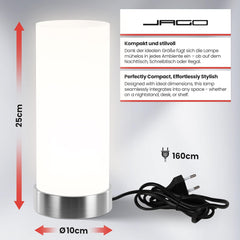 Touch Sensor Tafellamp - E14 Max. 40W Vereist of LED Dimbaar, 3-Weg Dimbaar, Cilindervormig, Set van 1 - Nachtkastje, Nachtlampje voor Nachtkastje voor Slaapkamer, Woonkamer, Bureaulamp