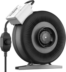VIVOSUN Z4 Inline Kanaalventilator 100 mm Afzuigventilator met Snelheidsregelaar | 345 m³/h Luchtstroom, Variabele Snelheidsregeling, Ideaal voor Kweektenten, Planttenten en Binnentuinen