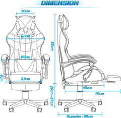 Ergonomische Bureaustoel -  Office Chair - Gamestoel - Volwassenen - Grijs - ST