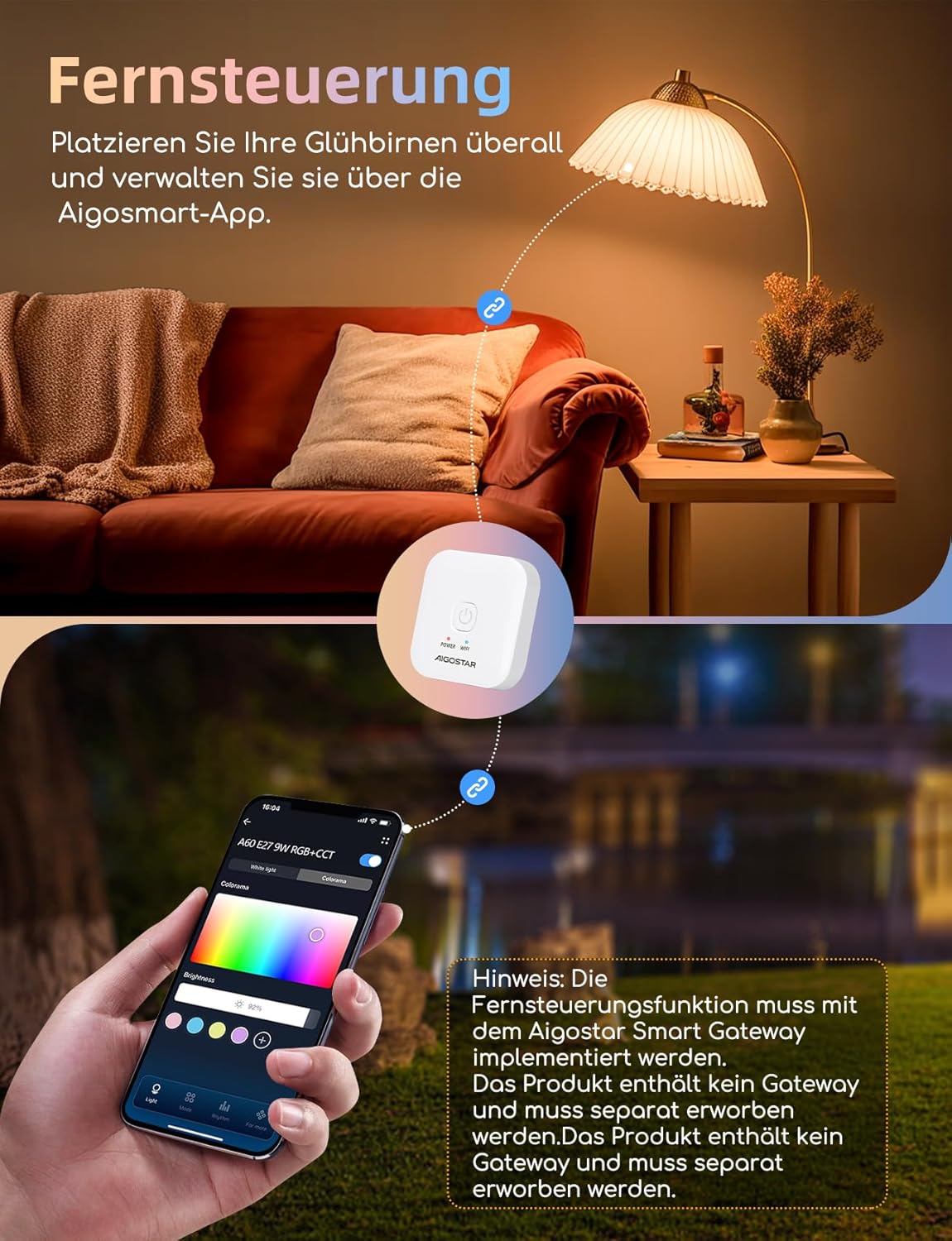 E14 LED lamp - Dimbaar - Smart lamp - 6,5W - 4 stuks - Aigostar
