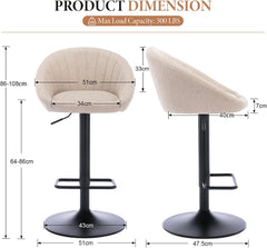 Barkrukken set van 2 - Barstoel met rugleuning - Barkruk - Barstoelen - Beige - Ya-Home