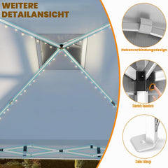 Verdego Paviljoen met zijwanden, 3 x 3 m, vouwpaviljoen, uv-bescherming 50+, paviljoen met draagtas, waterdicht, winterbestendig, in hoogte verstelbaar, partytent voor tuin, camping, wit