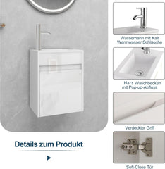 Wastafelkast - Wastafelmeubel - Wastafelonderkast - 40,6 cm - Wit - UEV