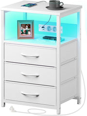 Nachtkastje - Bijzettafel - Opbergkastje - 40x30x60 cm - Wit - Rolandstar