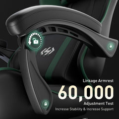 Ergonomische Bureaustoel -  Office Chair - Gamestoel - Volwassenen - Zwart/Groen - HLDIRECT