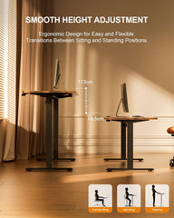 Zit sta bureau - Elektrisch - Verstelbaar - 120x60 cm - Bruin - HLFURNIEU