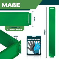 Gazonrand - Tuinrand - 5 m - 14 cm - Groen - KESSER®