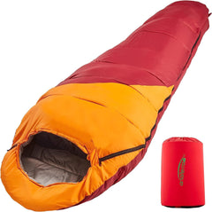 anaterra® Slaapzak - voor alle seizoenen, camping, met compressiezak, licht, klein verpakkingsformaat, outdoor, waterdicht - winterslaapzak, zomerslaapzak, campingslaapzak