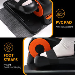 Stoelfiets - Voor ouderen - Bureaufiets - Bewegingstrainer - Zwart - TIXMAC