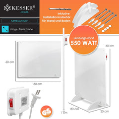 KESSER® Infrarood Verwarmingspaneel - Radiator - 550 Watt - Wit