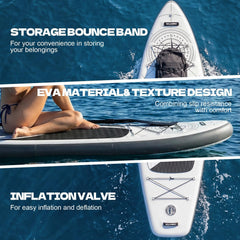 SOLAVERO 350cm opblaasbaar stand-up paddleboard met hoogwaardige SUP-accessoires - Extra breed en stabiel ontwerp met antislip EVA-dek, SUP-board voor volwassenen en tieners van alle leeftijden