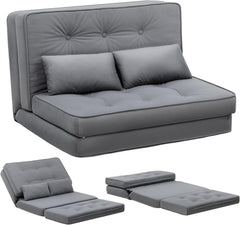 Slaapbank 2 persoons - Logeerbed - Bedbank - 90x210 cm - Grijs - COMHOMA