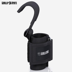 Gorilla Sports® Lifting Straps met metalen haken, set van 2 stuks, met klittenbandsluiting, zwart
