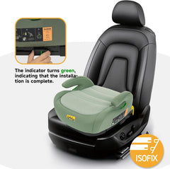 Zitverhoger isofix - Stoelverhoger auto - 6-12 jaar - Groen - Jovikids