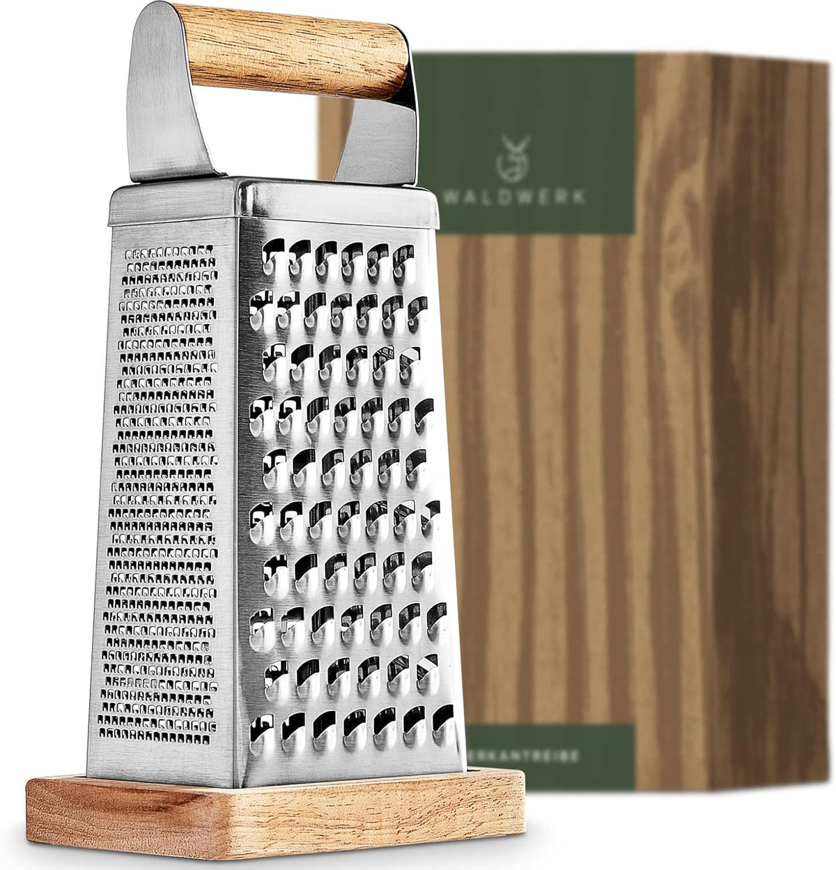 Rasp  - Kaasschaaf - Kaasrasp - Blokrasp - 24,5x10,5 cm -RVS - Hout - WALDWERK •