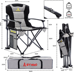 Campingstoel - Visstoel - Vouwstoel - Grijs - Symino